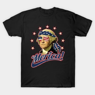 Funny Patriotic President George Washington Merica T-Shirt